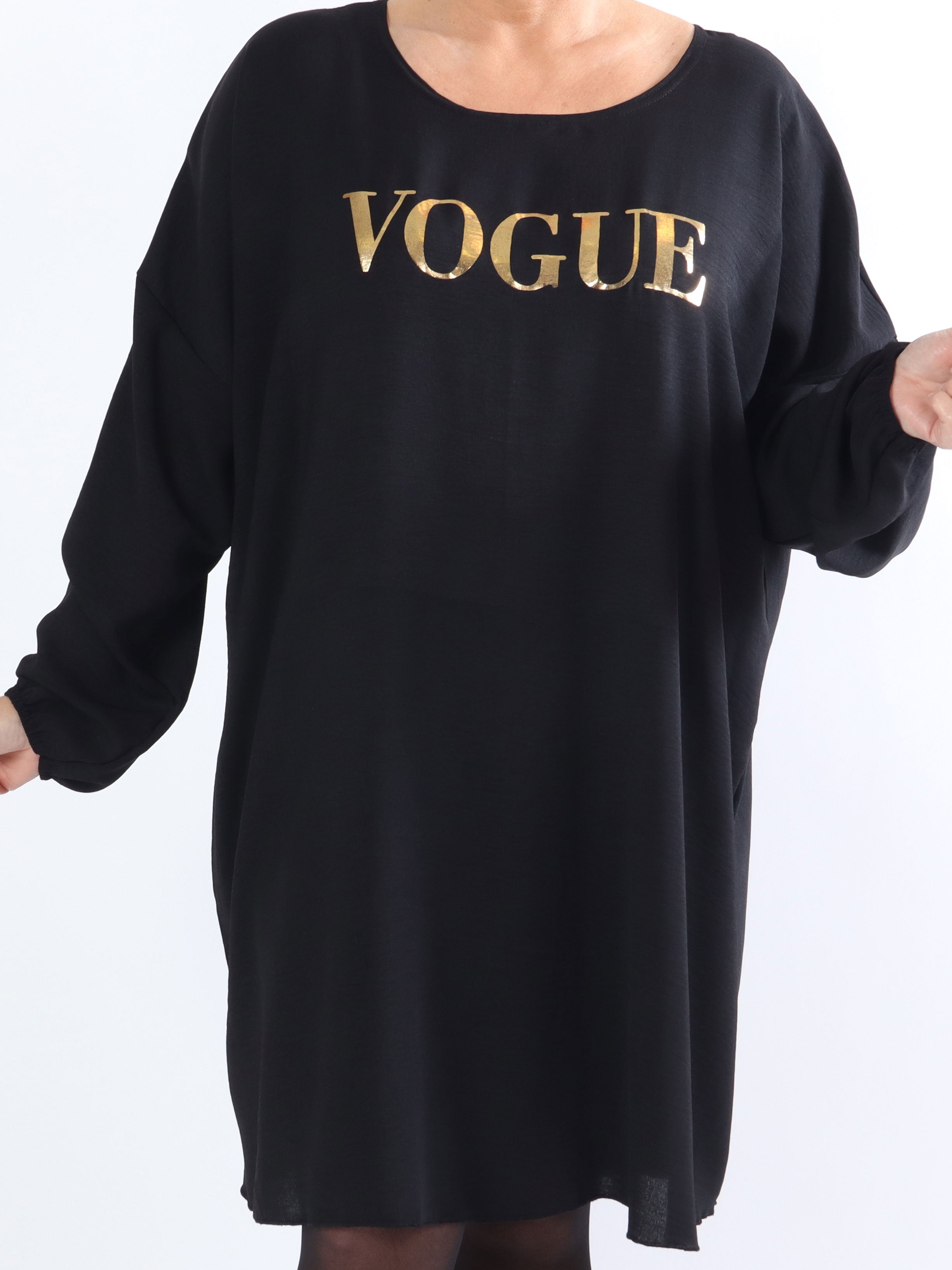 Nella - Cool plussize kjole med guldskrift